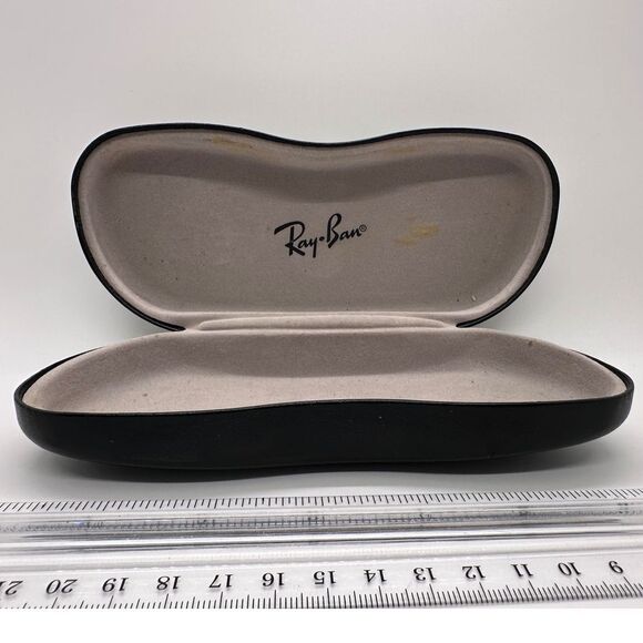 Ray-Ban Eyeglass‎ SunGlass Black Case ONLY With Light Brown Inside 7in - Picture 1 of 8